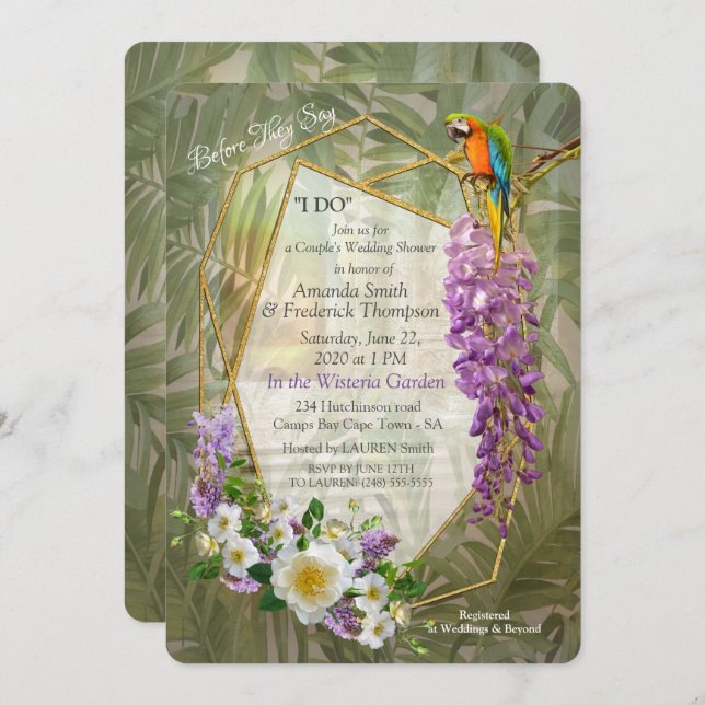 Tropical Wisteria Paradise at the Golden Palace In Invitation (Front/Back)