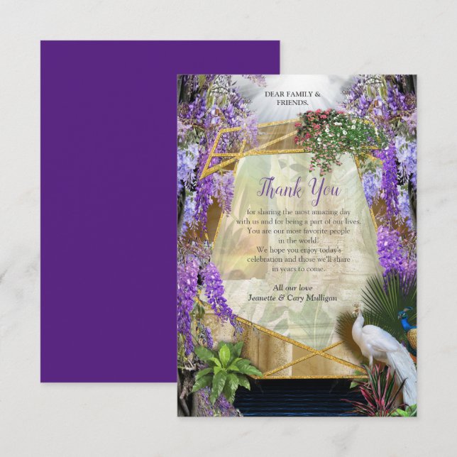 Tropical Wisteria Paradise at the Golden Palace RSVP Card (Front/Back)
