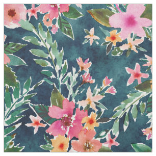 TROPICAL WONDER Dark Hibiscus Floral Fabric