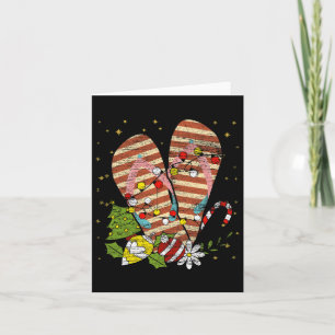 Tropical Xmas Summer Vacation Flip Flops Christmas Card