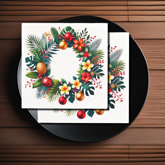 tropical Xmas wreath Napkin (Creator Uploaded)