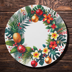 tropical Xmas wreath Paper Plate