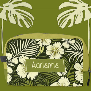 Tropical Yellow and Green Floral Dopp Kit