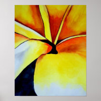 Tropical Yellow Frangipani flower original art