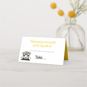 Tropical Yellow Palm Trees Wedding Bridal Shower Place Card