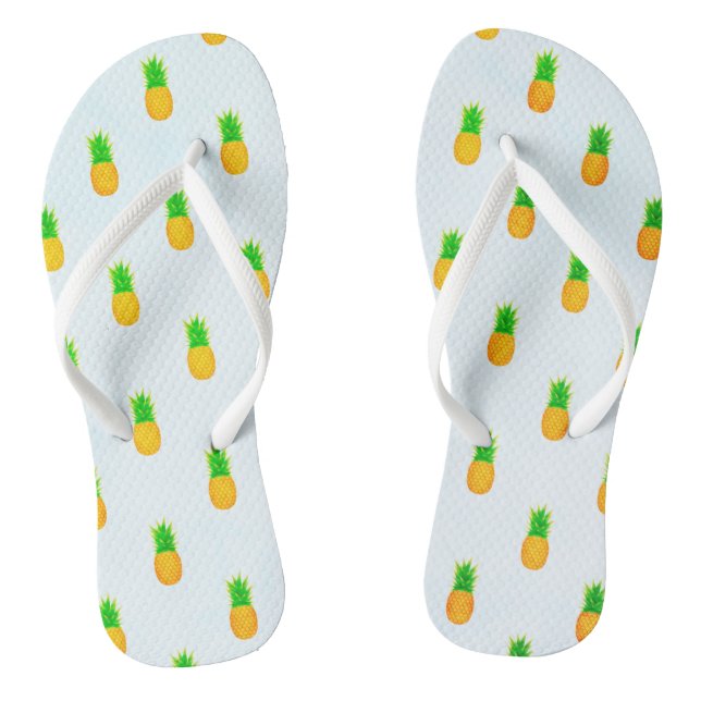 Tropical Yellow Pineapple Print Beach Jandals (Footbed)