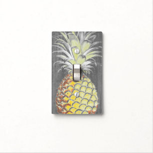 Tropical Yellow Pinneapple on Grey Switch Plate Covers