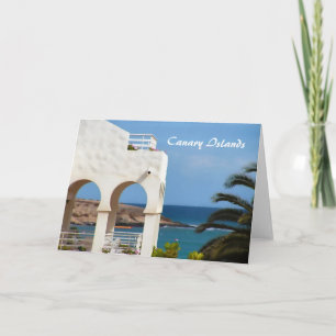 Tropical Yucca Palm Leaves Painting Effect Photo Card