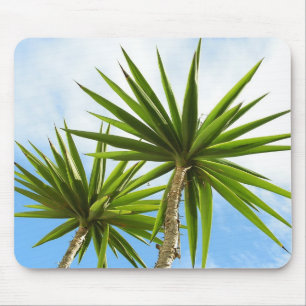 Tropical Yucca Palm Leaves Painting Effect Photo Mouse Pad