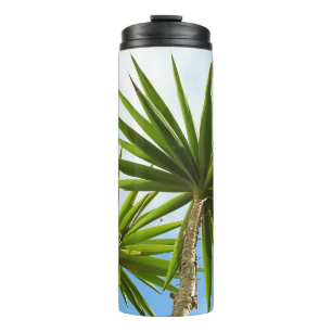 Tropical Yucca Palm Leaves Painting Effect Photo Thermal Tumbler