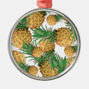 Tropical Yummy Pineapple Pattern Metal Tree Decoration