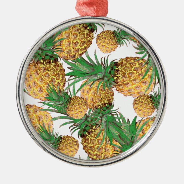 Tropical Yummy Pineapple Pattern Metal Tree Decoration (Front)