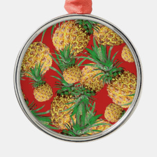 Tropical Yummy Pineapple Pattern Metal Tree Decoration