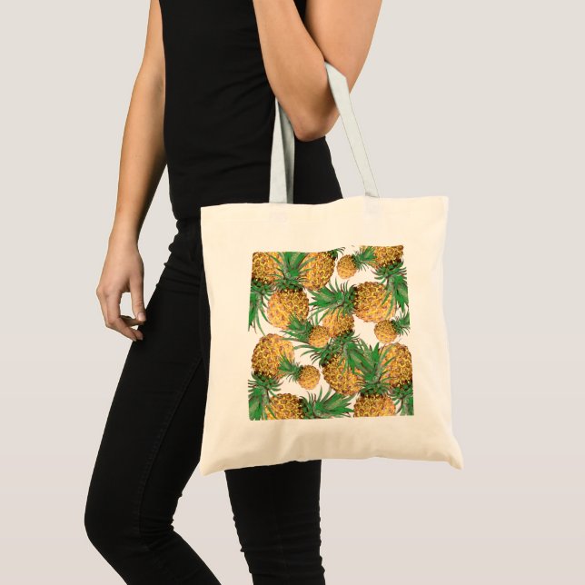 Tropical Yummy Pineapple Pattern Tote Bag (Front (Product))