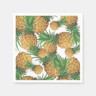 Tropical Yummy Pineapples Pattern Paper Napkin