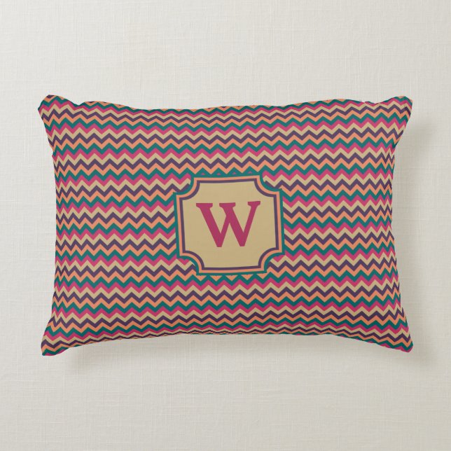 Tropical Zigzag Accent Pillow (Front)
