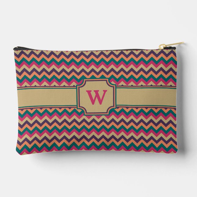 Tropical Zigzag Accessory Pouch (Back)