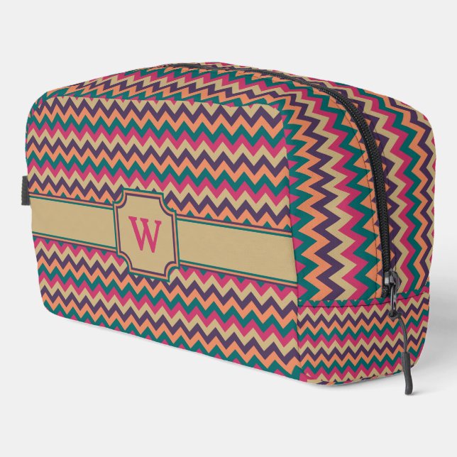 Tropical Zigzag Dopp Kit (Right Corner)