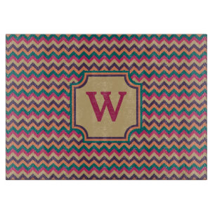Tropical Zigzag Glass Cutting Board