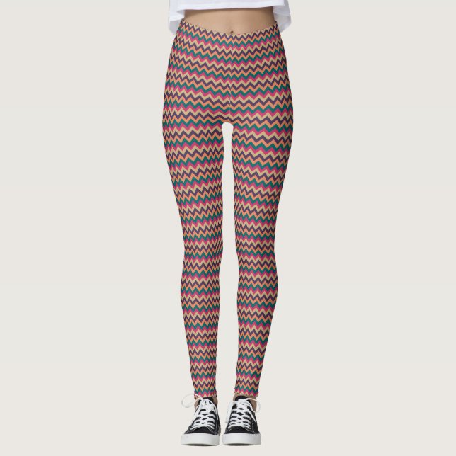 Tropical Zigzag Leggings (Front)