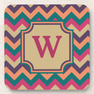 Tropical Zigzag Square Coaster