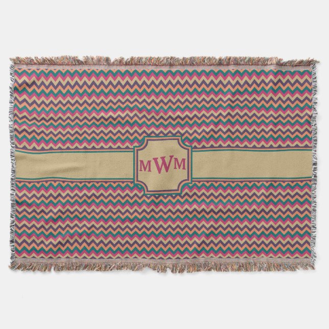 Tropical Zigzag Throw Blanket (Front)