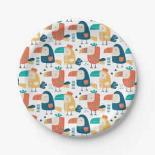 Tropicana And Bird Paper Plate