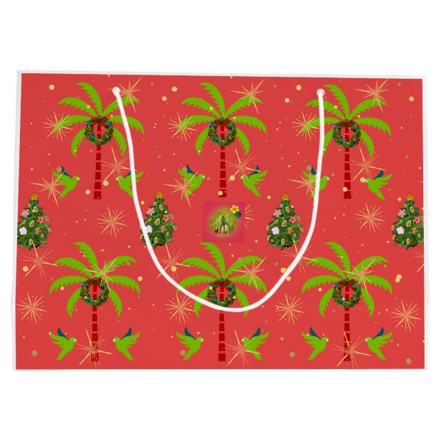 Tropicas - Coral Christmas Gift Bag (Back)