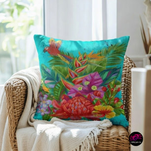 TropiColor Fusion Macaw & Floral Serenade Cushion
