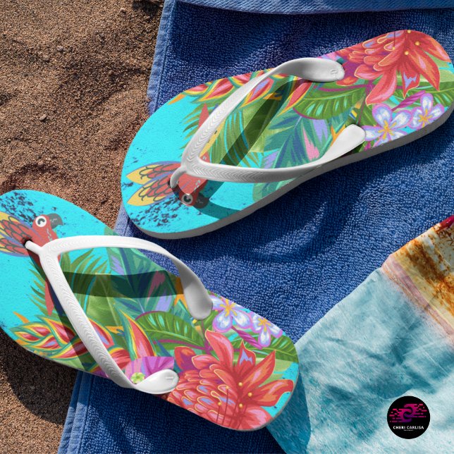 TropiColor Fusion Macaw & Floral Serenade Jandals (Too colorful to be ignored. Just how summer should be.)