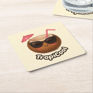 TropiCool Coconut – Fun Summer Paper Coaster