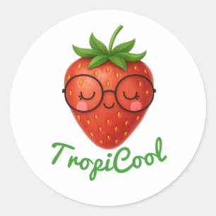 TropiCool Strawberry – Fun & Fresh Fruit Sticker