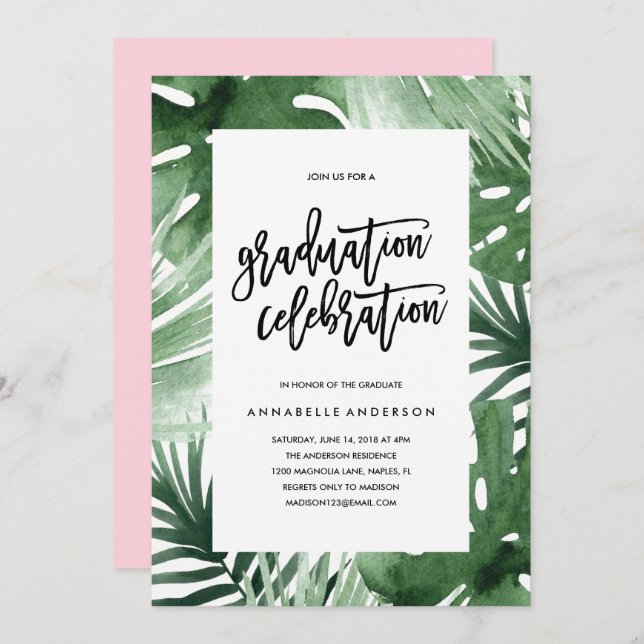 Tropics Graduation Celebration Invitation (Front/Back)