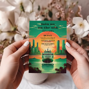 Tropics Seascape Beach Cruise Wedding Invitation
