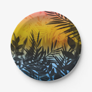 tropics, summer paper plate