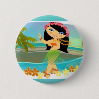 Tropo Girl Hula Dancer 6 Cm Round Badge