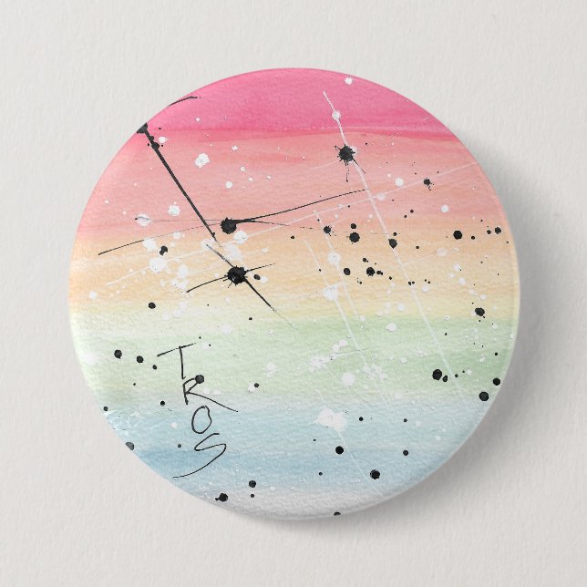 TROS Rainbow LGBT Pride Button (Choose size) (Front)
