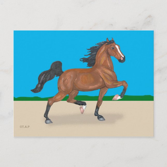 Trotting American Saddlebred Postcard (Front)