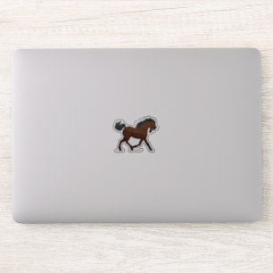 Trotting Bay Horse With Blaze Pony Equestrian