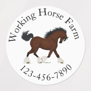 Trotting Clydesdale Horse Circular Text Custom