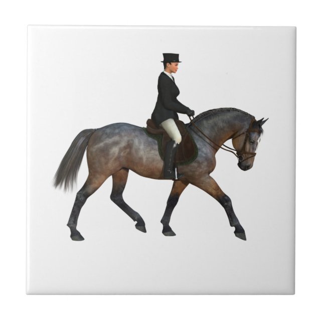 Trotting Dressage Horse Tile (Front)