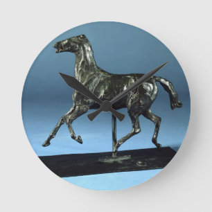 Trotting Horse (bronze) Round Clock