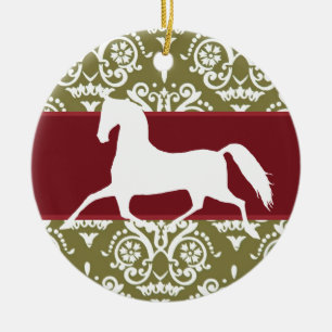 Trotting Horse Holiday Christmas Ceramic Tree Decoration