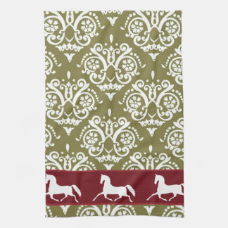Trotting Horse Holiday Christmas Tea Towel