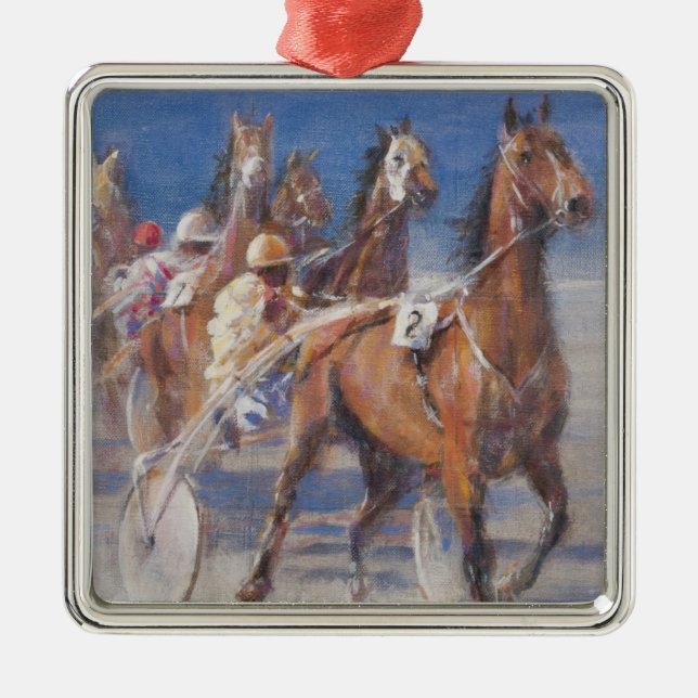 Trotting races Lancieux Brittany 2014 Metal Tree Decoration (Front)