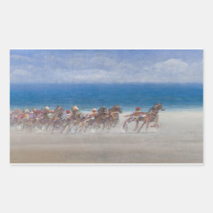 Trotting Races Lancieux Brittany 2014 Rectangular Sticker