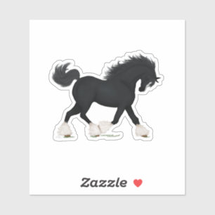 Trotting Shire Horse Draught Black with Blaze