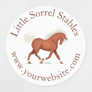 Trotting Sorrel Horse Circular Text Custom
