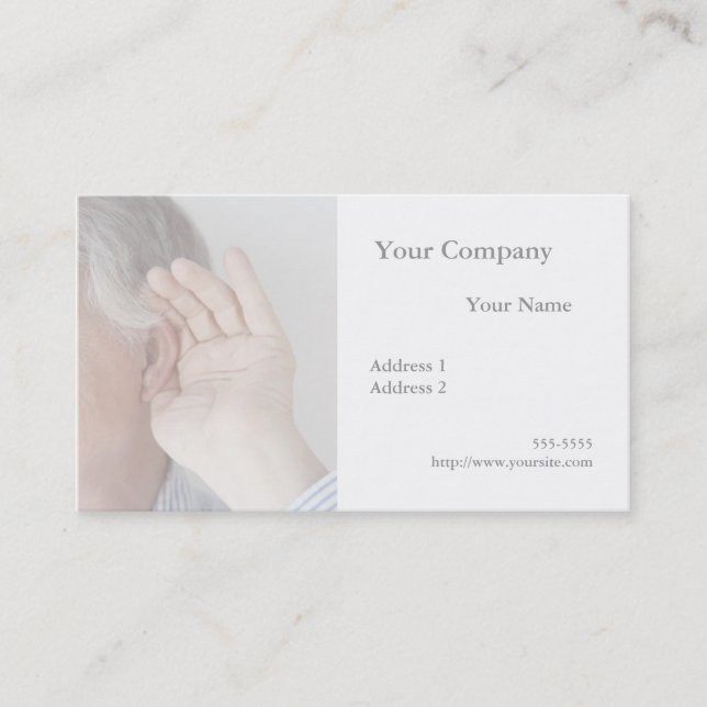 trouble hearing business card (Front)
