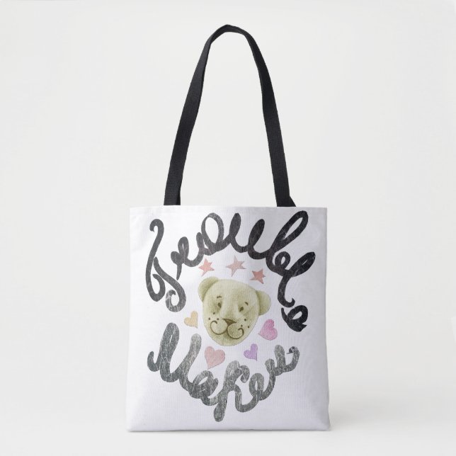 Trouble maker - Teddy Bear Tote Bag (Front)